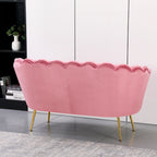 SOFA OREL 2026 AUS ROSA VELOURS UND GOLDENEN BEINEN