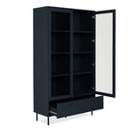 Vetrina blue navy con 2 ante a vetro e cassetto Caracas52A