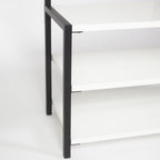 Scaffale ingresso appendiabiti in metallo nero con particolari bianco Nomad
