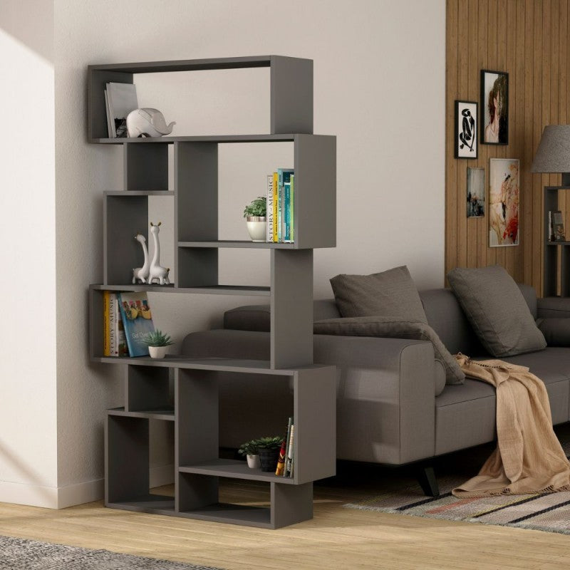 Libreria orizzontale bifacciale antracite Karmato 96x168,5