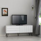 Porta TV bianco con due ante a ribalta Piccadilly 139x36x57