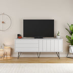 Porta TV bianco con due ante a ribalta Piccadilly 139x36x57