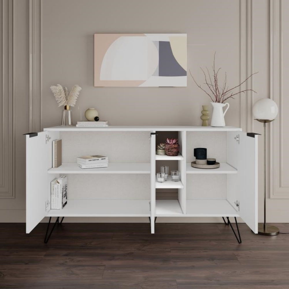 Madia 3 ante 142x83H cm colore bianco Clara