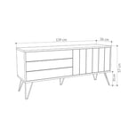 Porta TV rovere antracite con due ante a ribalta Piccadilly 139x36x57