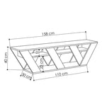Porta TV antracite Ralla 158x30x40h