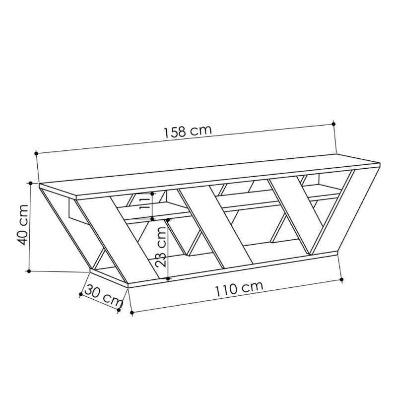 Porta TV bianco Ralla 158x30x40h