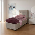 Lit simple avec rangement Ascoli 102x210x110H tissu Enjoy tourterelle