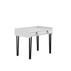 Scrivania bianca con gambe in metallo nero e cassetto Sponge 100x62x81,5