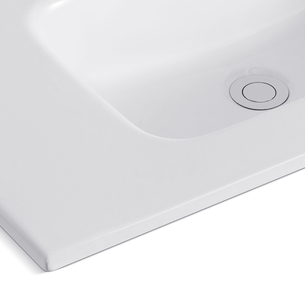 Lavabo consolle da appoggio 81x36.5 cm in ceramica bianco lucido LAV9080ES