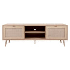 Mobile porta TV 150x52h cm con 2 ante colore quercia e effetto vimini - Bali 56A