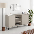 Madia con frontale curvo 2 ante e vani a giorno in finitura cashmere 150x40x81.5H Frem