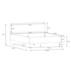 Letto matrimoniale con testiera effetto rattan colore rovere Livia