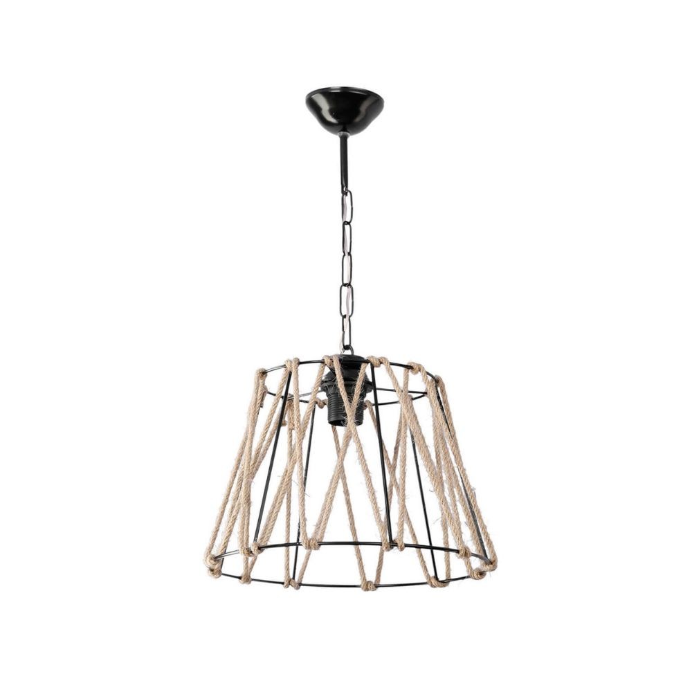 Suspension en métal noir et corde Evren ASZ0881