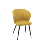Lot de 2 chaises en tissu jaune et pieds en métal noir - Krid