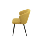 Lot de 2 chaises en tissu jaune et pieds en métal noir - Krid