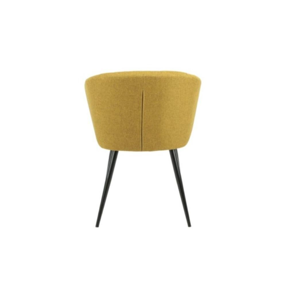 Lot de 2 chaises en tissu jaune et pieds en métal noir - Krid