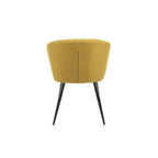 Lot de 2 chaises en tissu jaune et pieds en métal noir - Krid