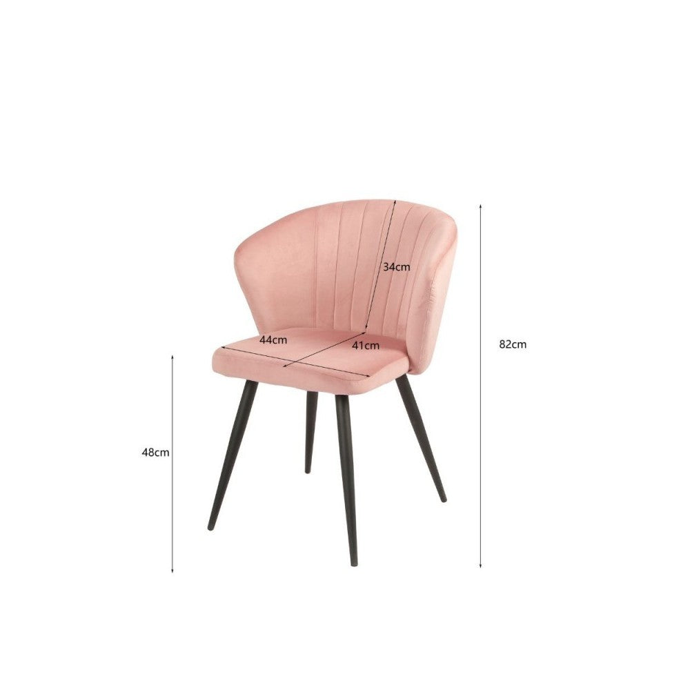 Lot de 2 chaises en tissu jaune et pieds en métal noir - Krid