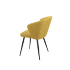 Lot de 2 chaises en tissu jaune et pieds en métal noir - Krid