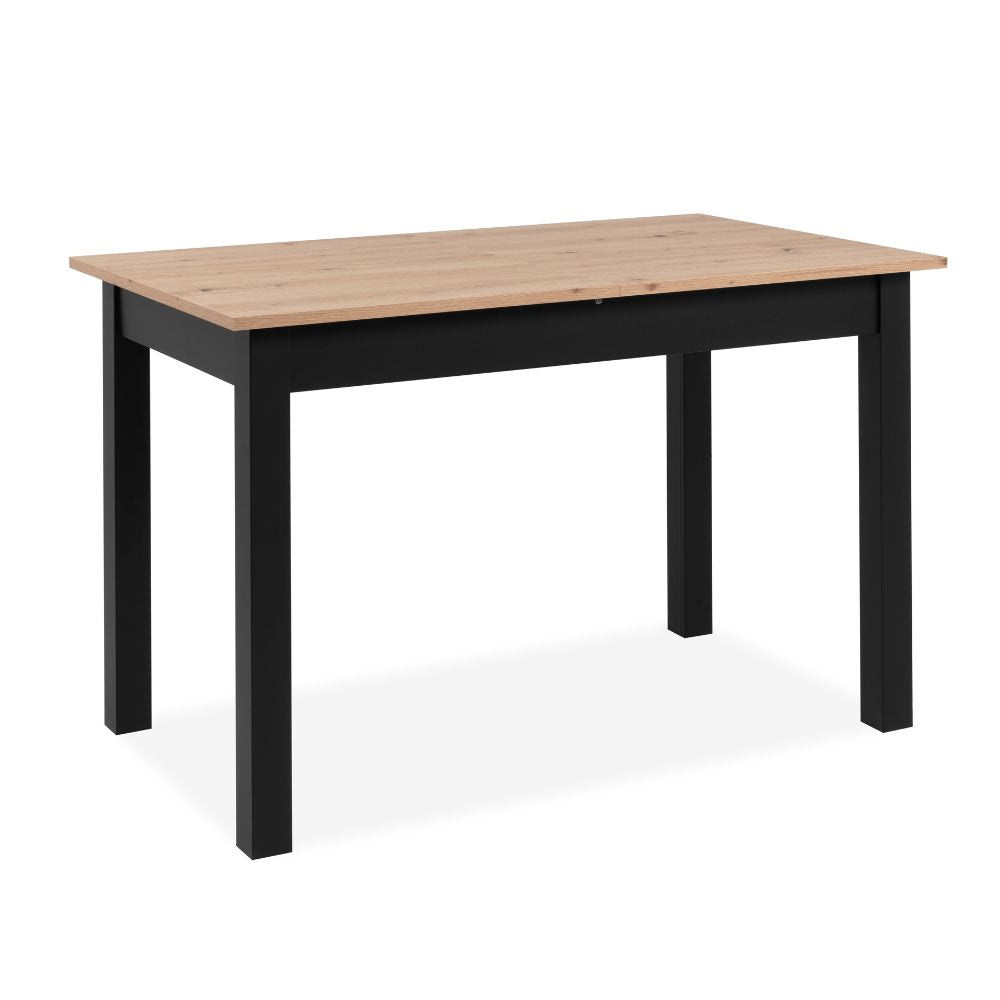 Table extensible couleur chêne et pieds noirs 120x70 cm - Coburg