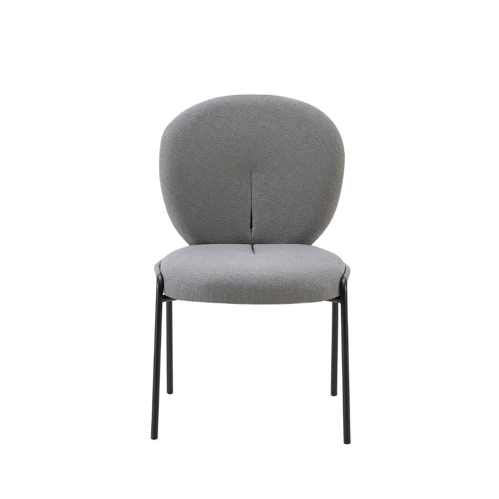 Sedia da pranzo tessuto teddy grigio Sirio 53x39x94h