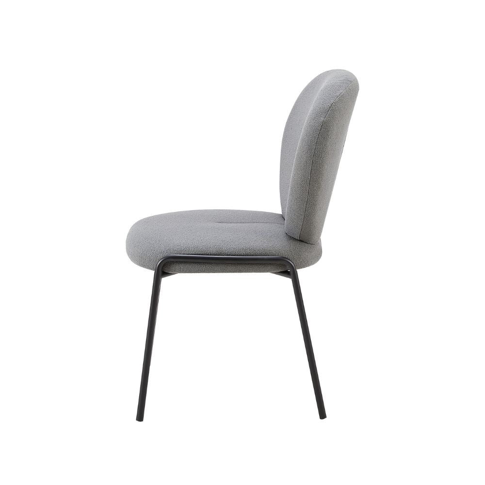 Sedia da pranzo tessuto teddy grigio Sirio 53x39x94h