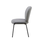 Sedia da pranzo tessuto teddy grigio Sirio 53x39x94h