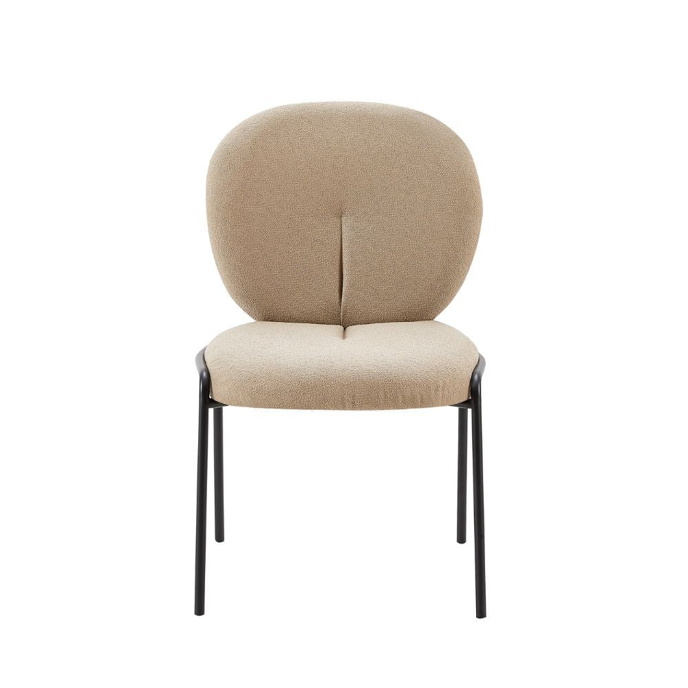 Sedia da pranzo tessuto teddy beige Sirio 53x39x94h