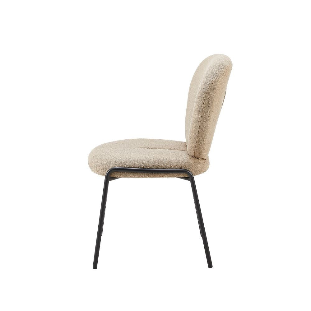 Sedia da pranzo tessuto teddy beige Sirio 53x39x94h
