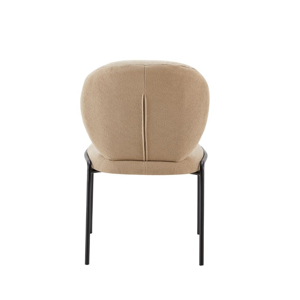 Sedia da pranzo tessuto teddy beige Sirio 53x39x94h