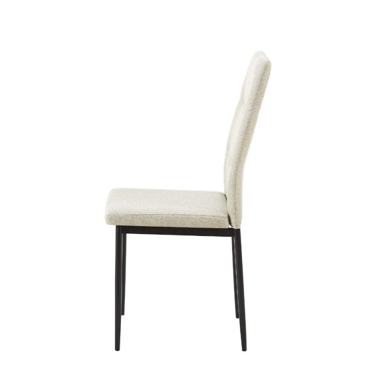 Sedia da pranzo tessuto beige Adara 63.5x44x89h