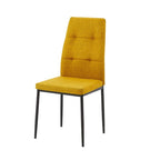 Sedia da pranzo tessuto senape Adara 63.5x44x89h