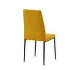 Sedia da pranzo tessuto senape Adara 63.5x44x89h