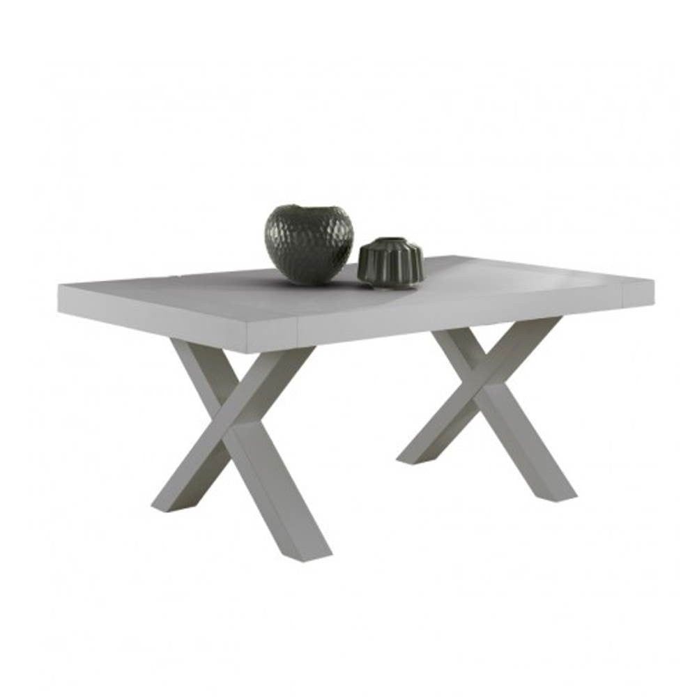 Tavolo allungabile 160x90 massello e acciaio colore beton Gondar