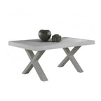 Tavolo allungabile 160x90 massello e acciaio colore beton Gondar