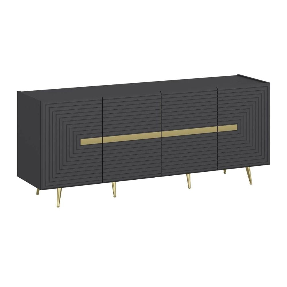 Madia 4 ante antracite Jose particolari oro 180x47x75h