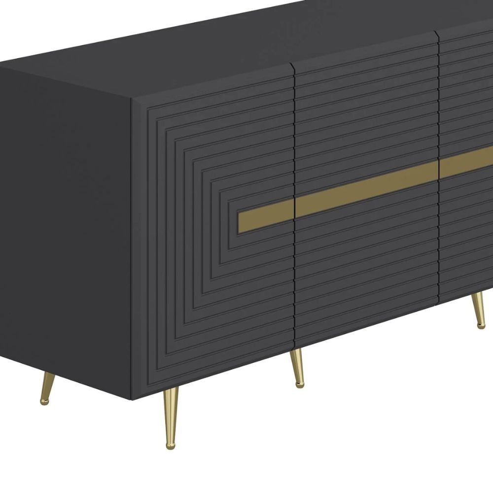 Madia 4 ante antracite Jose particolari oro 180x47x75h