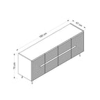 Madia 4 ante antracite Jose particolari oro 180x47x75h