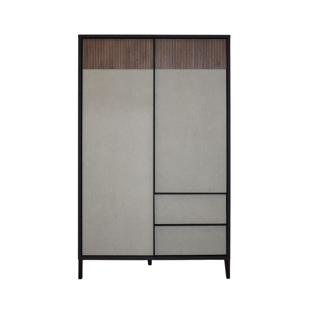 Mobile alto 2 ante e 2 cassetti lava e argilla Anka 106x40x177h