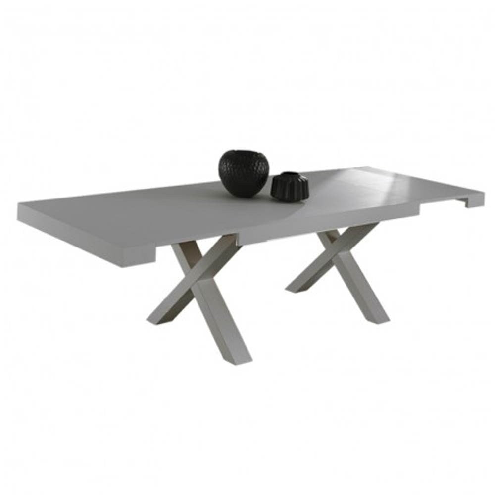 Tavolo allungabile 160x90 massello e acciaio colore beton Gondar