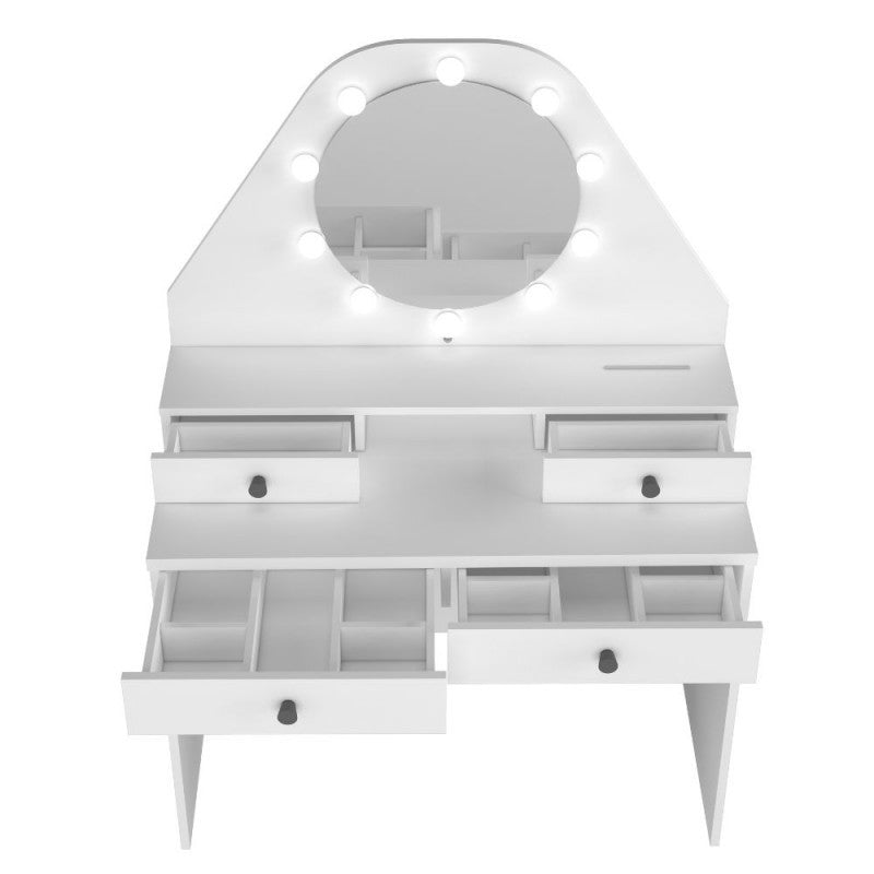 Toeletta trucco con specchio e luci Led bianca 1737