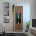 Vetrina con anta noce mercure e cashmere Open 67x40x197h