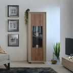 Vetrina con anta noce mercure e cashmere Open 67x40x197h