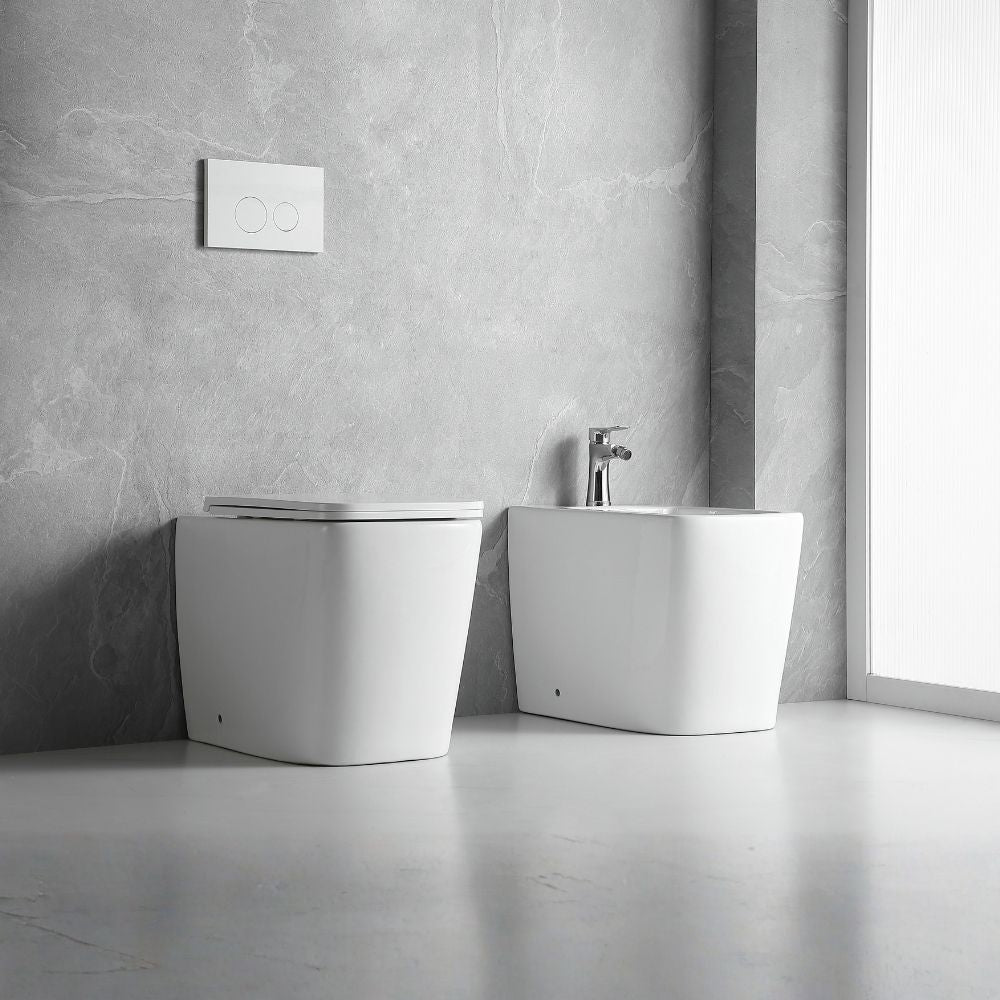 WC à poser au sol, en céramique, blanc brillant FT54D