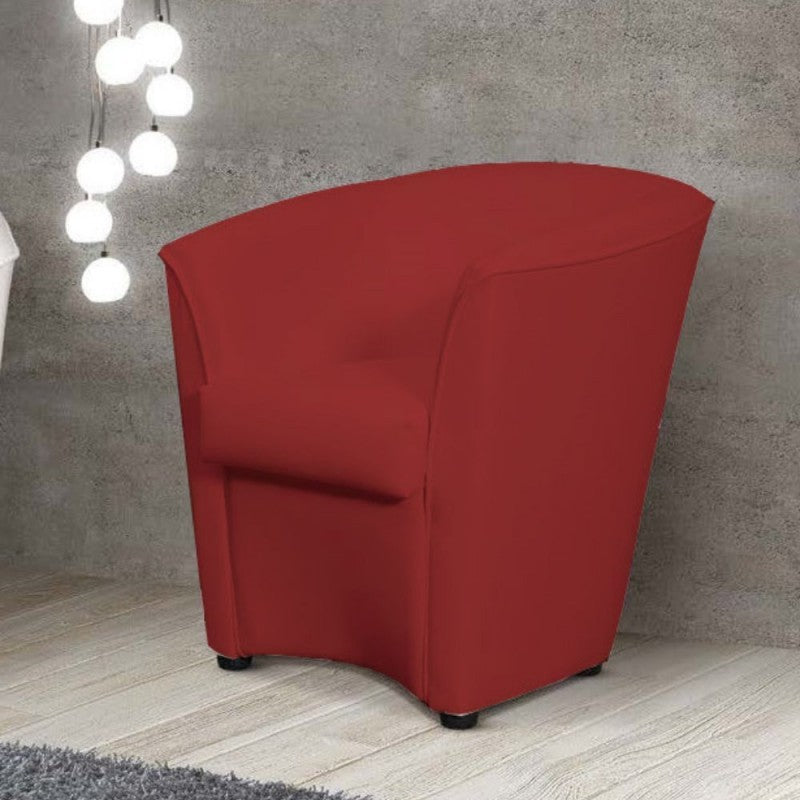 Poltrona a pozzetto tessuto rosso Tago riviera10