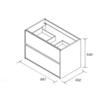 Mobile bagno sospeso 100 cm Iridesa in legno colore bianco laccato lucido con lavabo