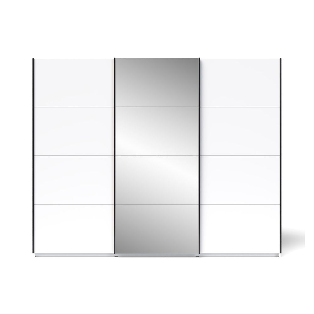Armadio con ante scorrevoli colore bianco con specchio 255x205H cm - Zegna
