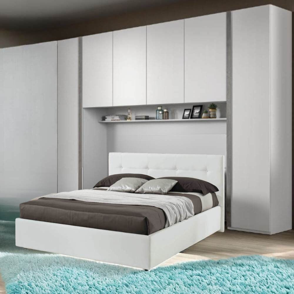 Armadio a ponte colore bianco frassino 288x236H cm - Ettore