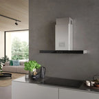 Cappa aspirante a parete Air Hub Stilo Glass Comfort 90 cm. classe A+ inox e vetro nero Faber