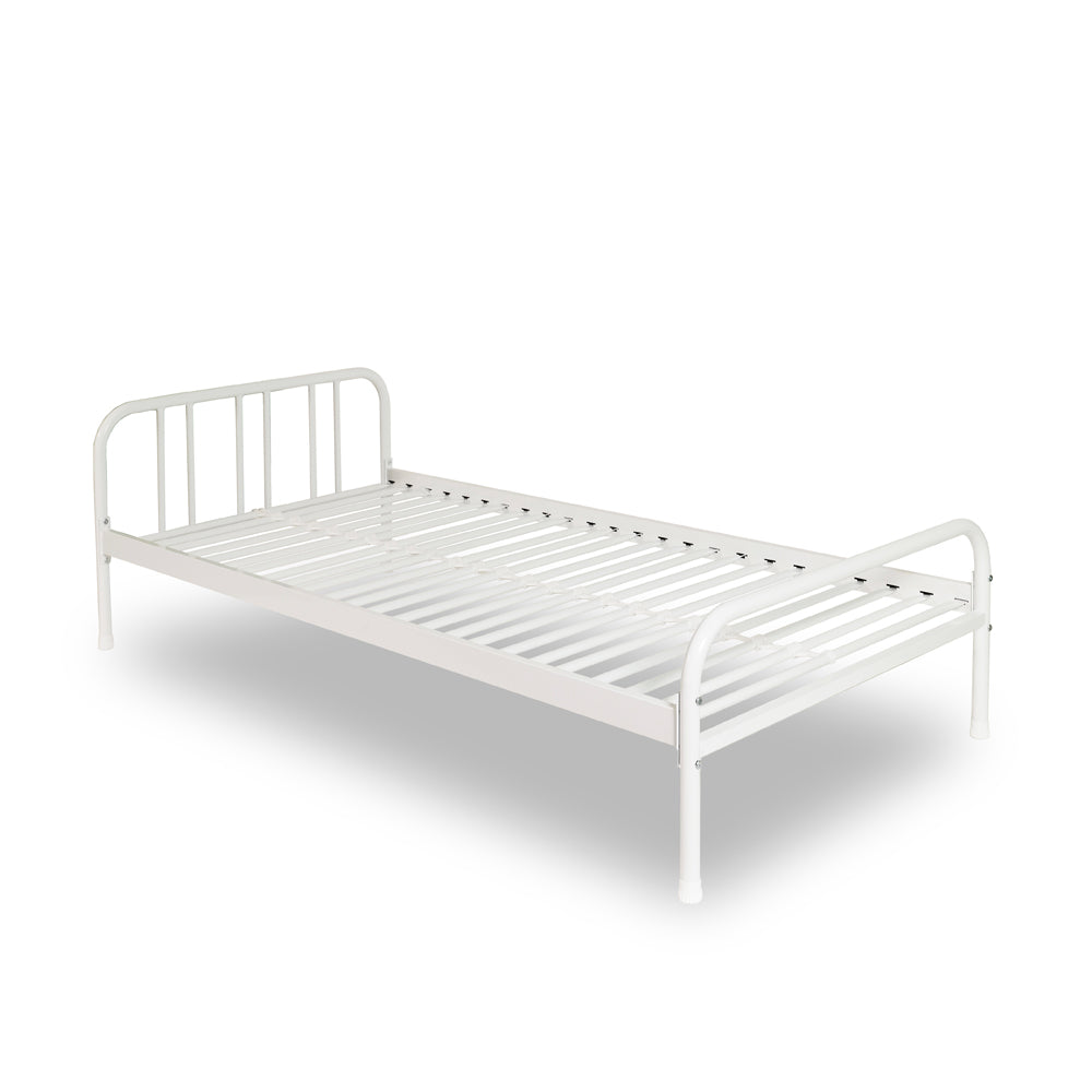 Einzelbett aus Metall in Weiß - Genua